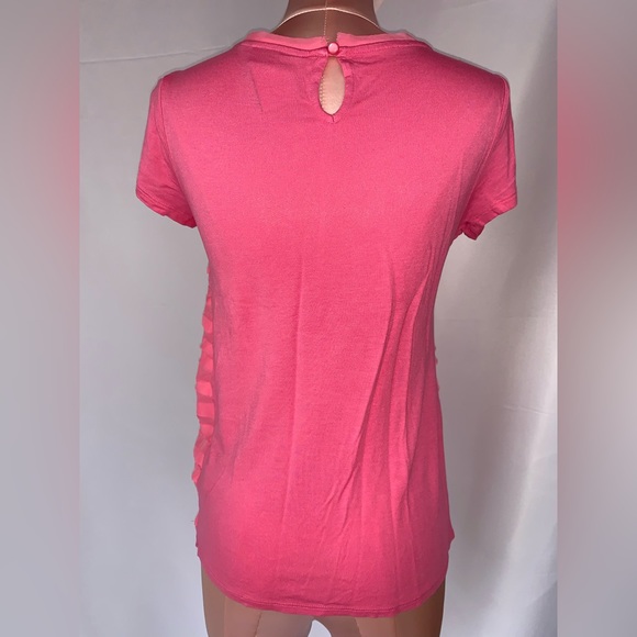 Elle Bright Pink Flutter Front Shirt (xs) - Picture 2 of 3